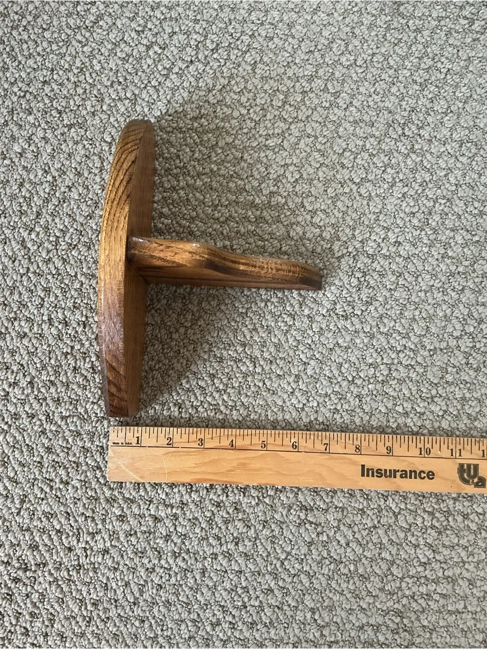 Wood Wall Hook in Warm Brown with Cream Towel